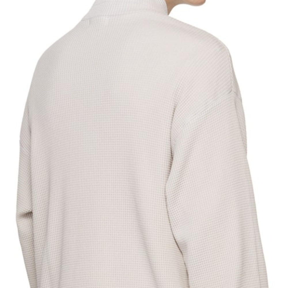 Cotton Citizen New waffle knit cotton sweater. Turtleneck. Half-zip closure. - Picture 4 of 11